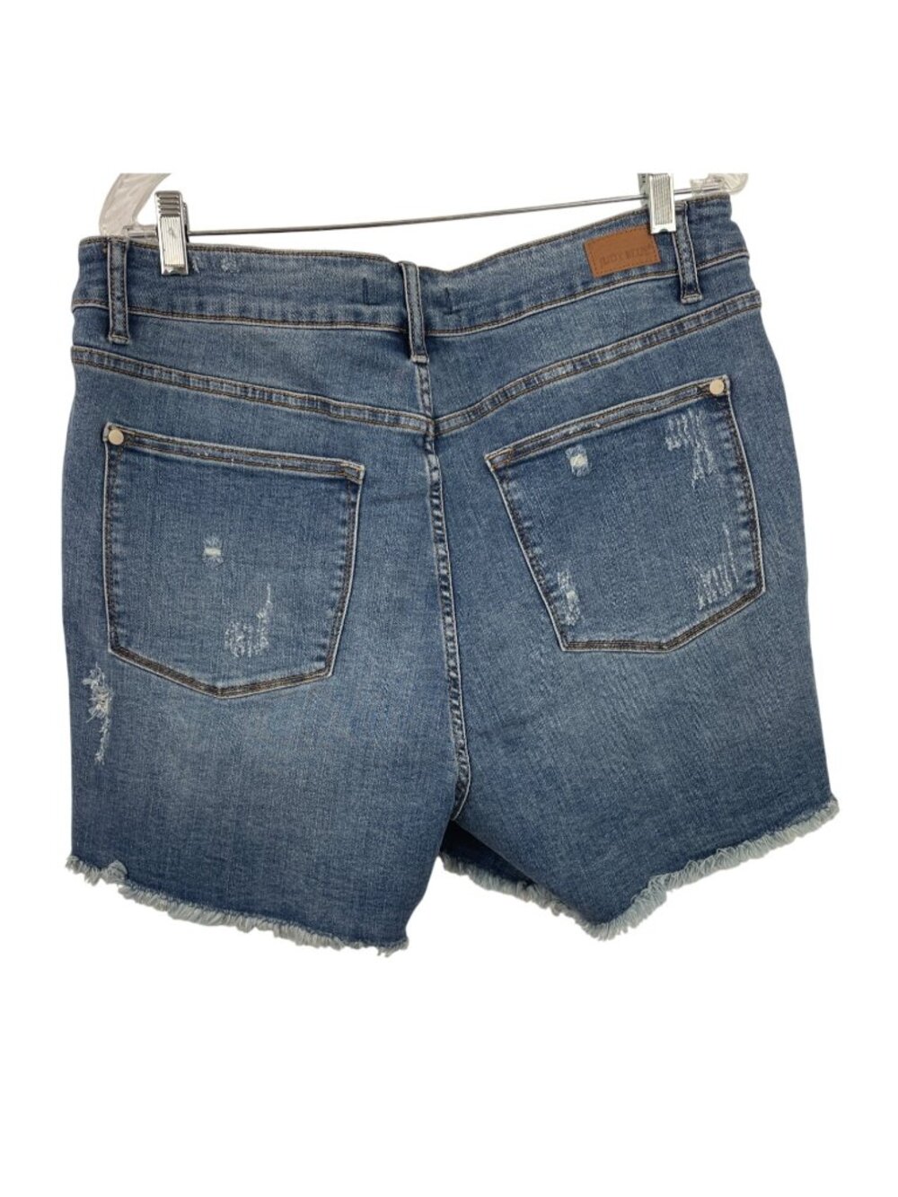 Judy Blue Womens 2XL Distressed Retro Floral Lined Cut Off Denim Jean Shorts - Picture 2 of 8